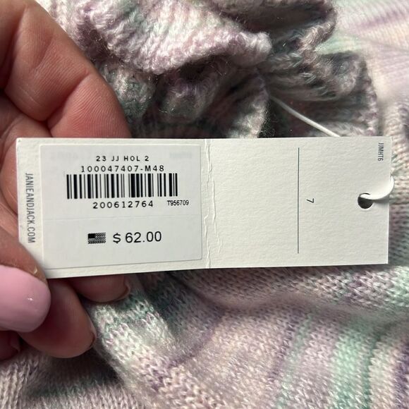 Janie and Jack 100047407 Girl Lavender Marled Peplum Ruffle Sweater NWT - Picture 5 of 11